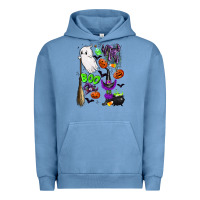 Pigment Pebble Blue cute ghost Urban Hoodie - LillyAllenDesigns