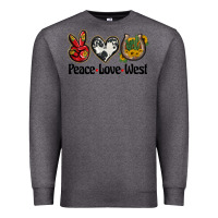 Charcoal Heather peace love west Premium Sweatshirt - BarkalooDesign