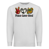Dove Grey peace love west Premium Sweatshirt - BarkalooDesign
