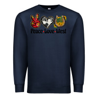 Navy peace love west Premium Sweatshirt - BarkalooDesign