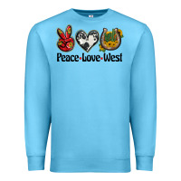 Ocean Blue peace love west Premium Sweatshirt - BarkalooDesign