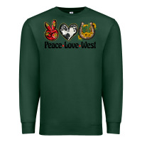 Sports Green peace love west Premium Sweatshirt - BarkalooDesign