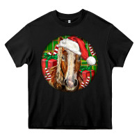 Black Belgian Horse  Christmas Heavy Core Tee - LillyAllenDesigns