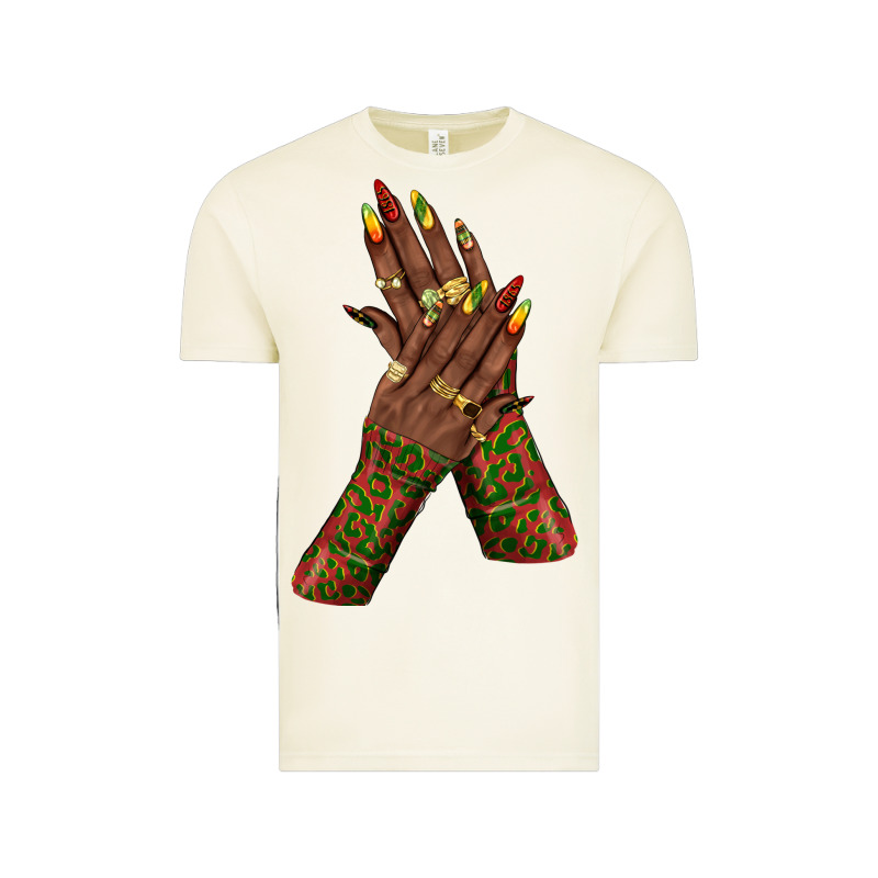 Juneteenth Nail Art With Afro Hand Vintage Tee by texasbilliewilder | Teevron