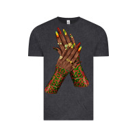 Vintage Black juneteenth nail art with afro hand Vintage Tee - texasbilliewilder