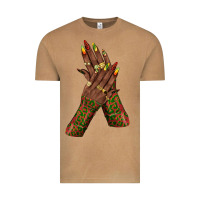 Vintage Camel juneteenth nail art with afro hand Vintage Tee - texasbilliewilder