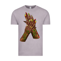 Vintage Zinc juneteenth nail art with afro hand Vintage Tee - texasbilliewilder