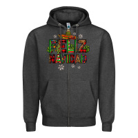 Charcoal Heather feliz navidad Zipper Hoodie - JahusDesignShop