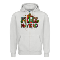 Dove Grey feliz navidad Zipper Hoodie - JahusDesignShop