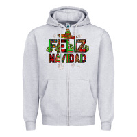 Heather Grey feliz navidad Zipper Hoodie - JahusDesignShop