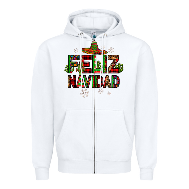 Feliz Navidad Zipper Hoodie by JahusDesignShop | Teevron