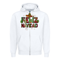White feliz navidad Zipper Hoodie - JahusDesignShop