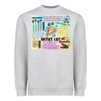 Heather Grey artist life Heavyweight Sweatshirt - MaliasSmallBusiness