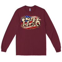 Burgundy 4th of July 1776 Long Sleeve Tee - Neo Western