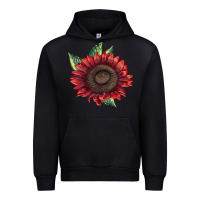 Black ProCut Red Sunflower Urban Hoodie - LillyAllenDesigns