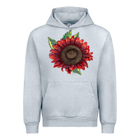 Heather Grey ProCut Red Sunflower Urban Hoodie - LillyAllenDesigns