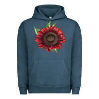 Pigment Midnight Navy ProCut Red Sunflower Urban Hoodie - LillyAllenDesigns