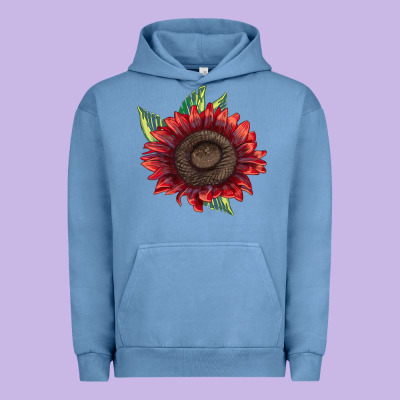 Procut Red Sunflower Urban Hoodie Designed By Lillyallendesigns