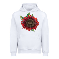 White ProCut Red Sunflower Urban Hoodie - LillyAllenDesigns