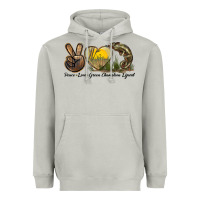 Moon Dust Peace Love Green Chameleon Lizard Heavyweight Hoodie - LillyAllenDesigns