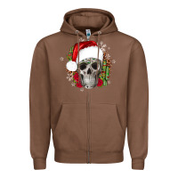 Chestnut skull Christmas cactus Zipper Hoodie - JahusDesignShop