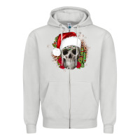 Dove Grey skull Christmas cactus Zipper Hoodie - JahusDesignShop