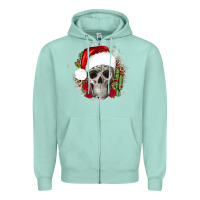 Seafoam skull Christmas cactus Zipper Hoodie - JahusDesignShop