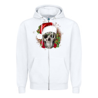White skull Christmas cactus Zipper Hoodie - JahusDesignShop