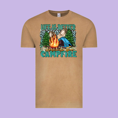 Life Is Better Around The Campfire Vintage Tee Designed By Zillion Design Studio