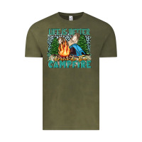Vintage Olive life is better around the campfire Vintage Tee - Zillion Design Studio