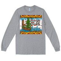 Heather Grey lake babe tumbler Long Sleeve Tee - HRA Design Shop
