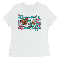 White all you need is love and coffee Ladies Tee - AdoDesignShop