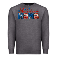 Charcoal Heather American Mama Premium Sweatshirt - LillyAllenDesigns