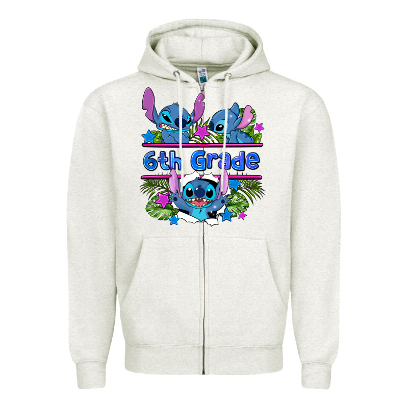Preview Flower Stitch 6 Th Grade Zipper Hoodie by AdoDesignShop | Teevron