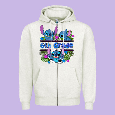 Preview Flower Stitch 6 Th Grade Zipper Hoodie Designed By Adodesignshop