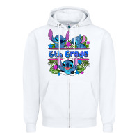 White preview flower stitch 6 th grade Zipper Hoodie - AdoDesignShop