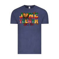 Vintage Denim juneteenth since 1865 with heart Vintage Tee - texasbilliewilder