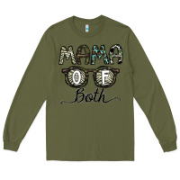 Army Green mama of both Long Sleeve Tee - CowhideDigitalArt