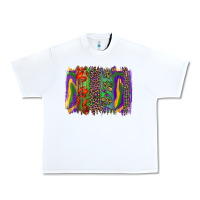 White mardi gras brushstroke Urban Heavy Tee - RanaPortraitStore