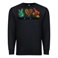 Black peace love rooster Premium Sweatshirt - BarkalooDesign