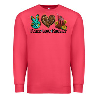 Cardinal peace love rooster Premium Sweatshirt - BarkalooDesign