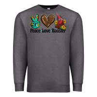 Charcoal Heather peace love rooster Premium Sweatshirt - BarkalooDesign