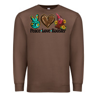Chestnut peace love rooster Premium Sweatshirt - BarkalooDesign