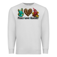 Dove Grey peace love rooster Premium Sweatshirt - BarkalooDesign