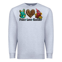 Heather Grey peace love rooster Premium Sweatshirt - BarkalooDesign