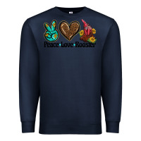 Navy peace love rooster Premium Sweatshirt - BarkalooDesign
