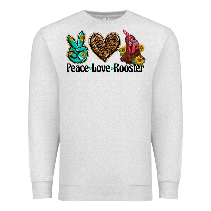 Peace Love Rooster Premium Sweatshirt by BarkalooDesign | Teevron