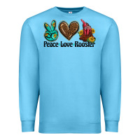 Ocean Blue peace love rooster Premium Sweatshirt - BarkalooDesign