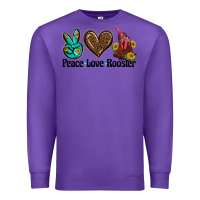 Purple peace love rooster Premium Sweatshirt - BarkalooDesign