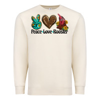 Sandshell peace love rooster Premium Sweatshirt - BarkalooDesign
